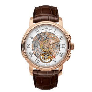 Blancpain Villeret Carrousel Répétition Minutes Chronographe Flyback Skeleton Dial Red Gold Watch