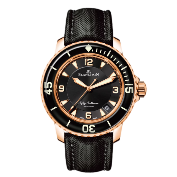 Blancpain Fifty Fathoms Automatique Black Dial Red Gold Watch