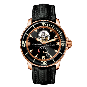 Blancpain Fifty Fathoms Tourbillon 8 Jours Black Dial Red Gold Watch