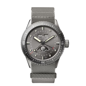 Blancpain Fifty Fathoms Bathyscaphe Quantième Complet Phases de Lune Grey Dial Titanium Watch