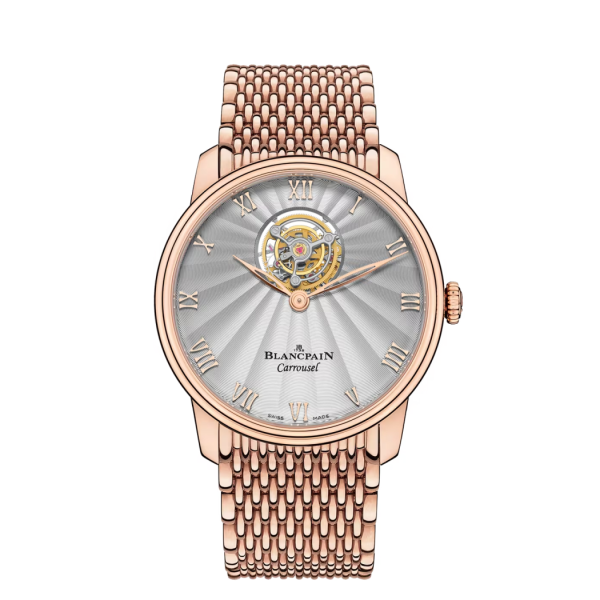 Blancpain Villeret Carrousel Volant Une Minute Opaline Dial Red Gold Watch