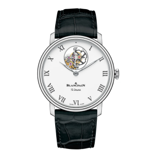 Blancpain Villeret Tourbillon Volant Une Minute 12 Jours White Dial Platinum Watch