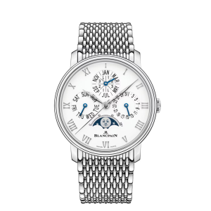 Blancpain Villeret Quantième Perpétuel Phases de Lune White Dial Stainless Steel Watch