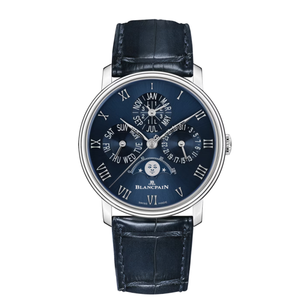 Blancpain Villeret Quantième Perpétuel Blue Dial Platinum Watch