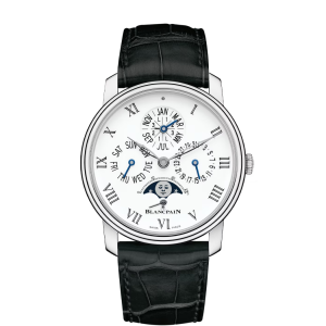 Blancpain Villeret Quantième Perpétuel 8 Jours White Dial Platinum Watch