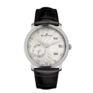 Blancpain Villeret Quantième Annuel GMT Opaline Dial White Gold Watch